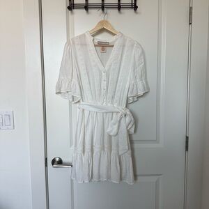 Flying Tomato White Button-Down Dress